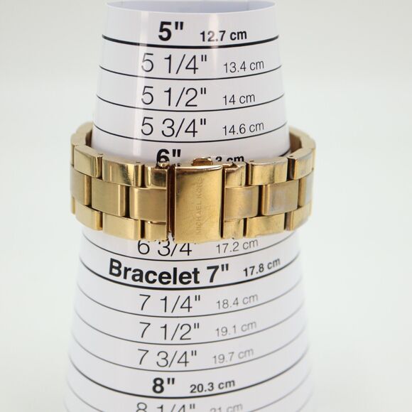 Michael Kors 42mm Watch Gold Tone MOP Dial Jewel Bezel MK5258 Stainless Steel - Picture 4 of 15